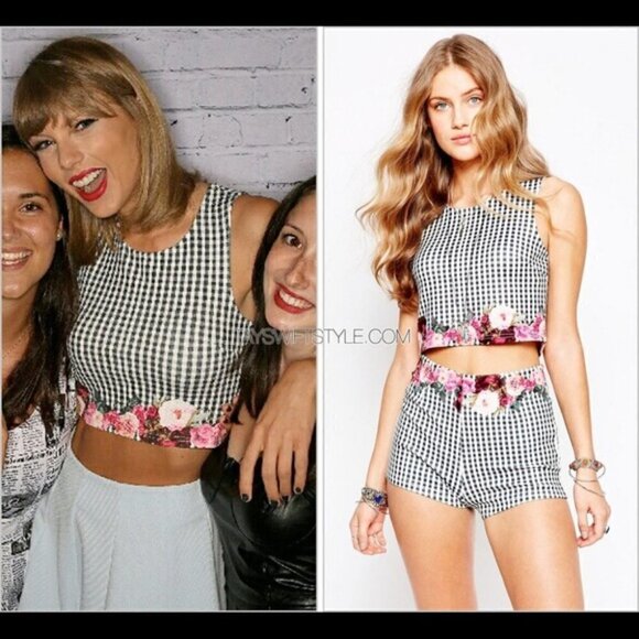 Minkpink Garden Bed Picnic gingham check Crop top - Picture 2 of 6